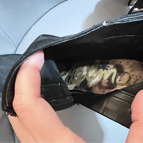 Sam Edelman Black Stilettos Suede Ankle Booties-size 8 - Picture 6 of 13